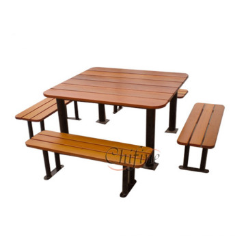 Polyresin and Steel Picnic Table Bench